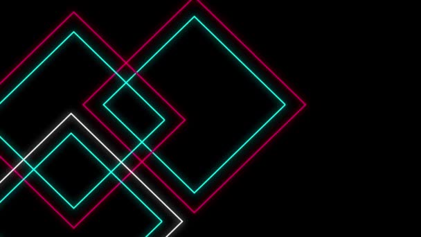 Cool 80S Style Retro Design Animation Flickering Neon Outlines Diamond — 비디오