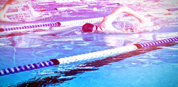 Zwemmers Zwemmen Het Zwembad — Stockfoto