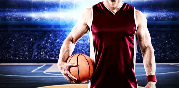 Basketball Player Basketball Court — Stock Photo, Image