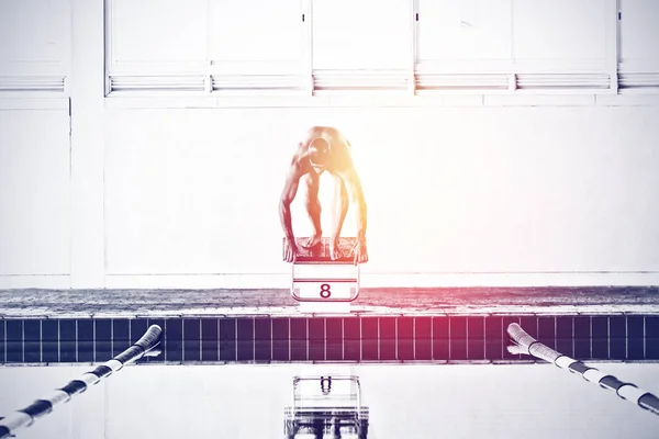 Swimmer Ready Plunge — Stock Photo, Image