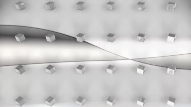 3d gri metalik küplerin canlandırılması motif ile soluk gri bir arkaplan üzerinde hareket ediyor