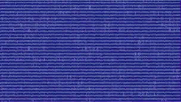 白网格和蓝背景上二进制编码和闪烁白水平线的动画 — 图库视频影像