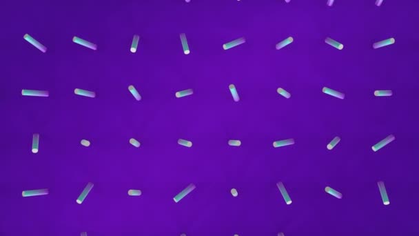 Animation Blue Purple Cylinder Shapes Moving Formation Purple Background — 비디오