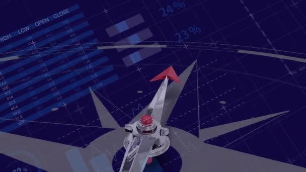 Animación Del Procesamiento Datos Empresariales Con Gráficos Crecimiento Financiero Estadísticas — Vídeo de stock