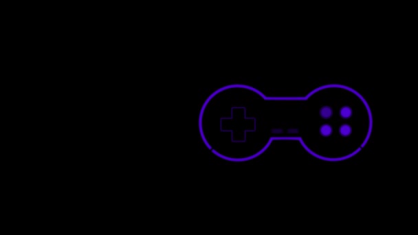 Animation Contour Violet Une Manette Jeu Vidéo Mouvement Avec Des — Video