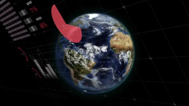 Animação Processamento Dados Negócios Com Gráficos Crescimento Financeiro Estatísticas Movimento — Vídeo de Stock