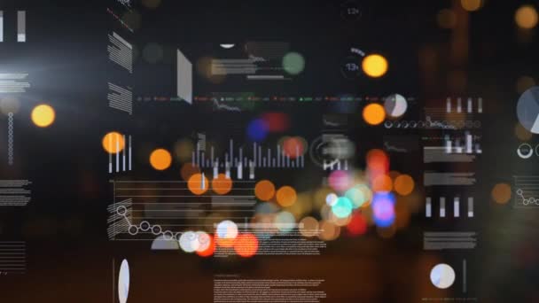Animație Prelucrare Datelor Afaceri Diagrame Creștere Financiară Statistici Care Deplasează — Videoclip de stoc
