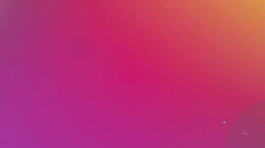 Animation of out of focus flickering spotlights appearing and disappearing in chaotic motion on orange to pink gradient glowing background. Seamless loop of digital motion.