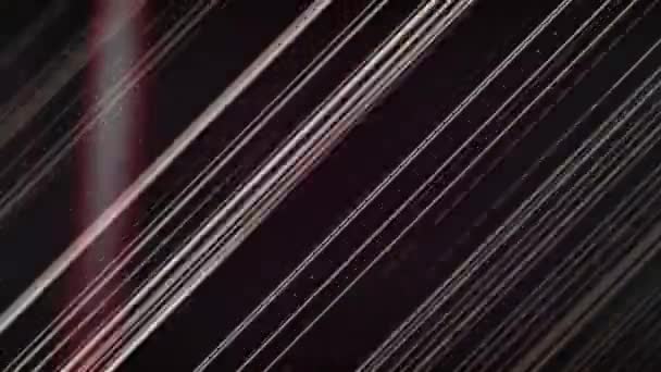 Анімація Діагональних Білих Ліній Швидкому Русі Фоні Багатокольорових Точкових Прожекторів — стокове відео