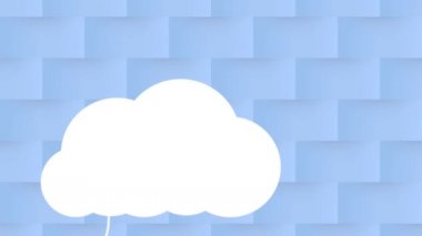 Sallanan ev, bilgisayar, akıllı telefon, ampul ve tablet bilgisayar simgelerinin arkaplanda açık mavi kiremitlerle canlandırılması. 