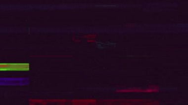 Animation of flickering multi colored rectangles and horizontal lines on dark background 3d digital design composite video animation.