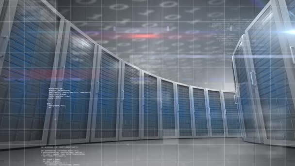 Animación Del Procesamiento Datos Parpadeando Con Procesadores Computadora Codificación Binaria — Vídeos de Stock