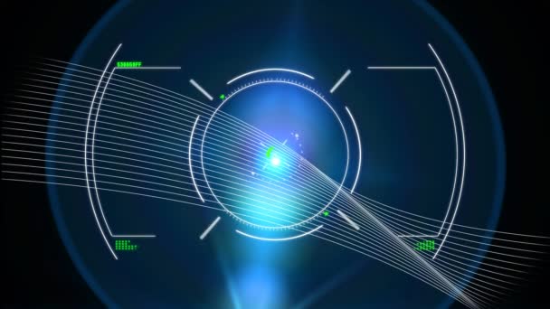 Animación Del Escaneo Del Visor Procesamiento Datos Con Líneas Blancas — Vídeos de Stock