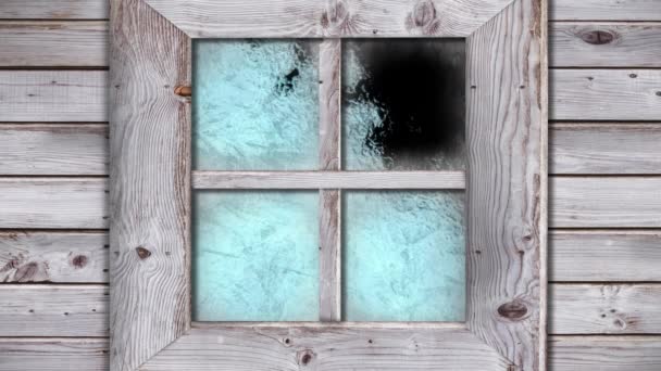 Animation Frost Setting Glass Bottom Corner Transitioning Disappearing Cold Winter — Stock Video