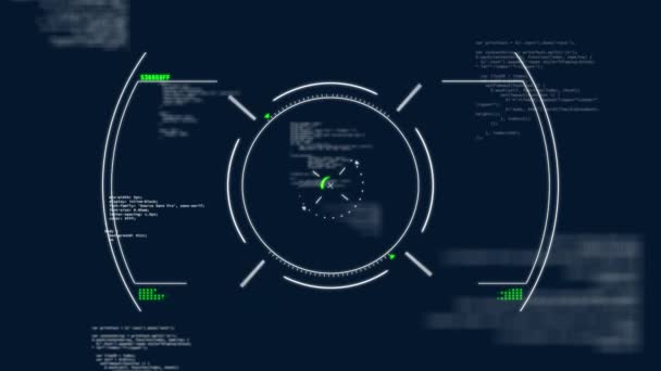 Animation Scope Scanning Data Processing Dark Blue Background Digital Design — Stock Video
