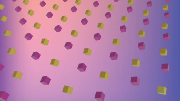 Cool Angular Geometry Design Pattern Style Animation Green Purple Cubes — 비디오