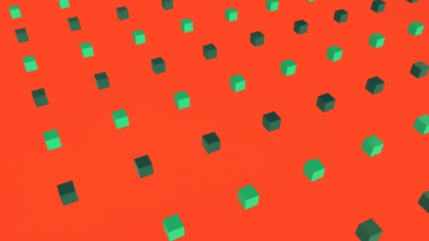 Style Motif Conception Géométrie Angulaire Cool Animation Cubes Vert Clair — Video