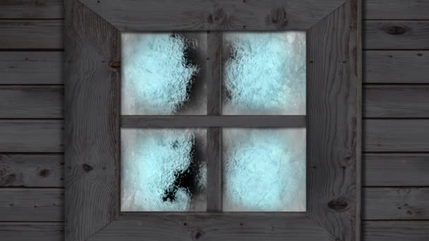 Animation Frost Setting Glass Left Right Transitioning Disappearing Cold Winter — Stock Video