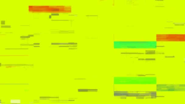 Animation Flickering Multi Colored Rectangles Horizontal Lines Yellow Background Digital — 비디오