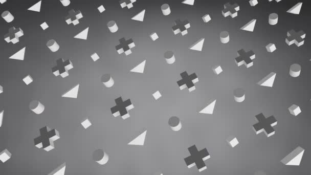 Cool Angular Geometry Design Pattern Style Animation Grey Abstract Shapes — Stockvideo