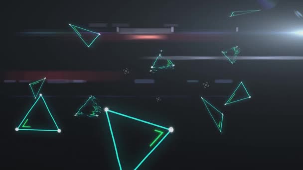 Animatie Van Flikkerende Groene Rechthoeken Scopen Bewegen Zwarte Gloeiende Achtergrond — Stockvideo