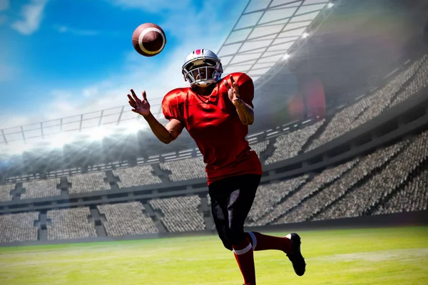 American Football Player Composite Image Stadium — Stock Photo, Image