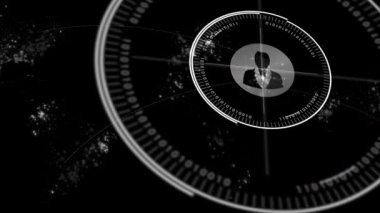 Siyah arkaplanda bağlantı ağı ve insan simgeleri canlandırması.