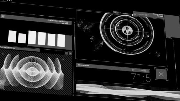 数字计算机与数据处理 图表统计 黑底人物形象连接网络相结合的动画 — 图库视频影像