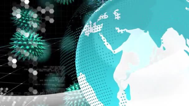 Haber Sözcüğünün Animasyonu Mavi Beyaz Mavi Dijital Küre Şeklinde Yazılmış — Stok video