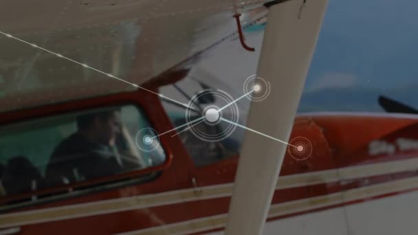 Animation Des Globalen Verbindungsnetzes Und Des Datenverarbeitungssystems Zur Flugsicherung Hintergrund — Stockvideo