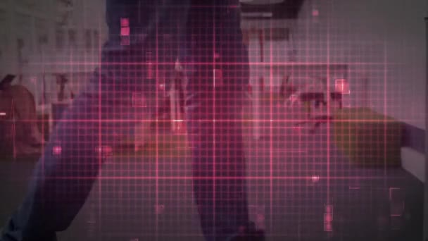 Veri Işleme Istatistiklerin Animasyonu Kalp Atış Hızını Kaydediyor Adamı Dizüstü — Stok video