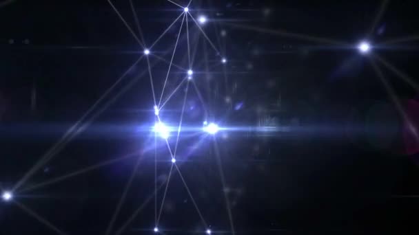 Animatie Van Bewegend Gloeiend Netwerk Van Interconnecterende Lichtschakels Die Bewegen — Stockvideo