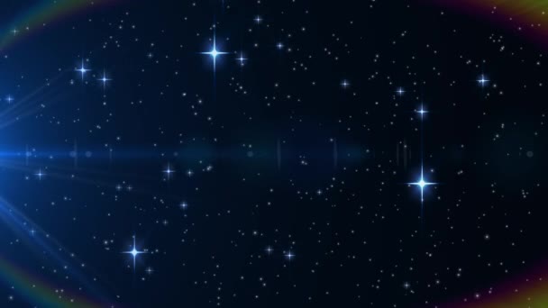 Animación Del Universo Con Múltiples Manchas Azules Brillantes Luz Una — Vídeo de stock