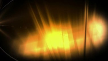 Süzülen parlak sarı ışık ve karanlık arka planda hareket eden sarı gezgin yıldız animasyonu. Tekrarlama ve akan ışık dijital olarak oluşturulmuş görüntü