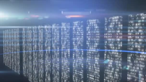 Animación Del Procesamiento Datos Información Digital Que Fluye Través Red — Vídeo de stock