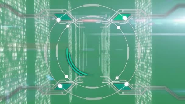 Animación Del Escaneo Del Alcance Procesamiento Datos Información Digital Que — Vídeos de Stock