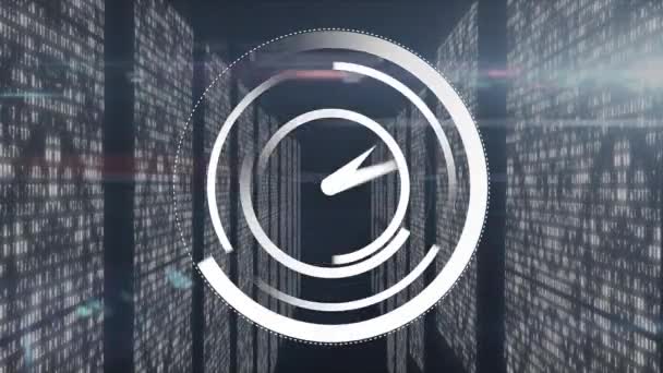 Animazione Orologio Che Muove Veloce Elaborazione Dati Informazioni Digitali Che — Video Stock