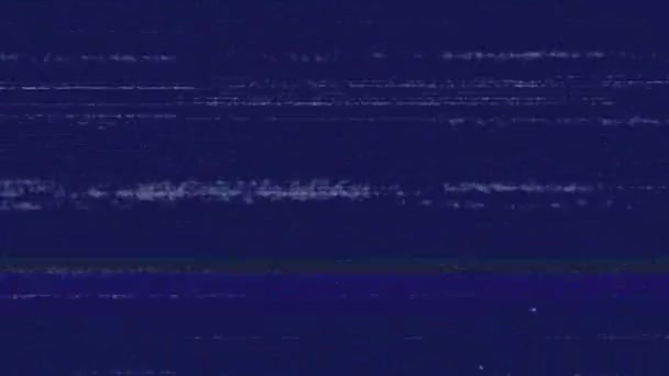 Mor Bilgisayar Ekranında Titreşen Cızırdayan Ses Parçacıklarının Darbelerin Olduğu Çok — Stok video