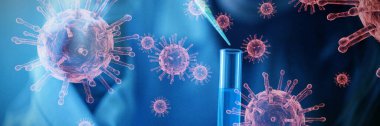 Doktor deneylerine karşı koronavirüs. Coronavirus testi, küresel salgın konsepti