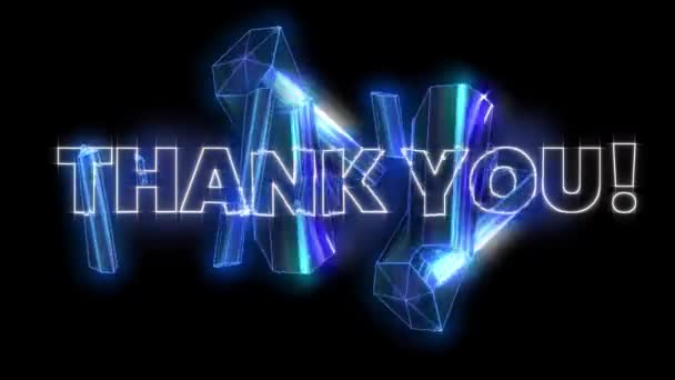 Animation Vintage Video Game Screen Words Thank You Written Waving — Stock Video