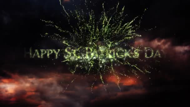 Animation Words Happy Patrick Day Written Sparkling Letters Multiple Green — Stock Video