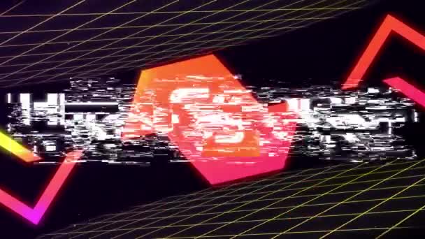 Анимация Винтажного Экрана Видеоигры Словами High Score Написанными Мерцающими Белыми — стоковое видео