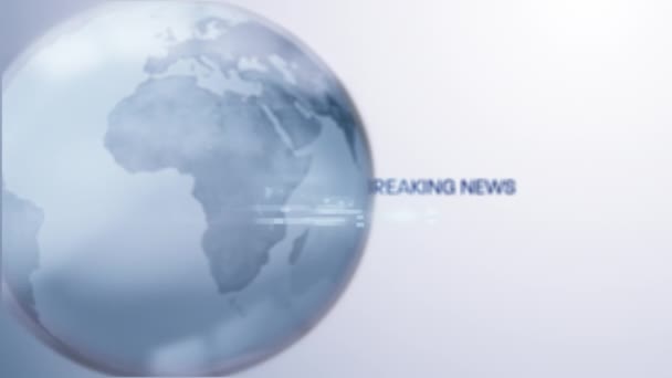 Animazione Delle Parole Breaking News Scritte Blu Che Ruotano Attorno — Video Stock