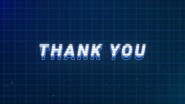 Animation Vintage Video Game Screen Words Thank You Written White — Stock Video