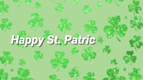 Animation Des Mots Joyeuse Saint Patrick Écrit Lettres Blanches Avec — Video