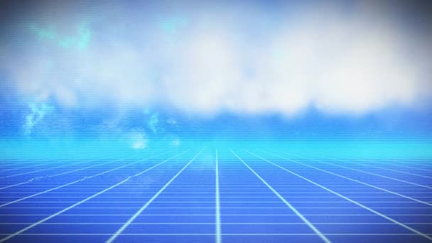 Animation Blue Grid Moving Seamless Loop Hypnotic Motion Clouds Blue — Stockvideo