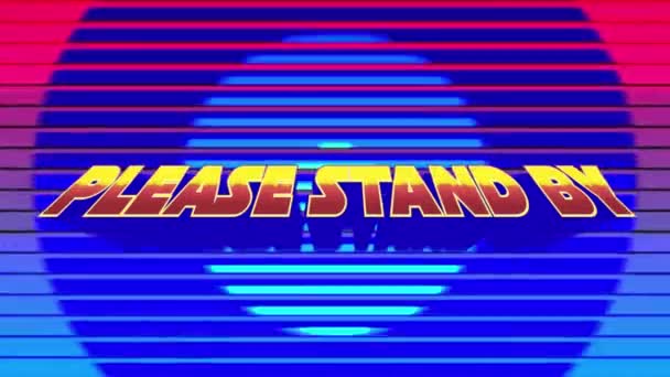 Animation Words Please Stand Written Red Yellow Letters Glowing Topographic — Stockvideo