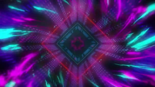 Animation Purple Blue Pink Diamond Shapes Pulsating Seamless Loop Hypnotic — Stock Video