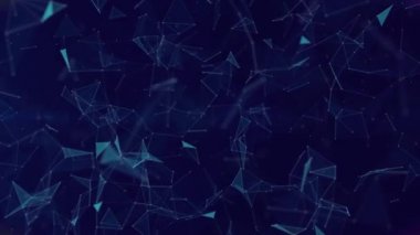 Gökkuşağı halesi ve koyu mavi arka planda parlayan yıldızla dönen bağlantı ağının animasyonu. Dijital bilgisayar arayüzü iletişimi ve bağlantı konsepti dijital olarak oluşturuldu.