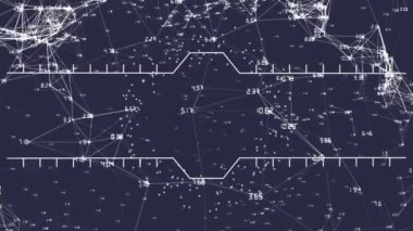 Bir küre oluşturan ve siyah arkaplandaki işaretlerle dönen bağlantı ağlarının animasyonu. Dijital bilgisayar arayüzü iletişimi ve bağlantı konsepti dijital olarak oluşturuldu.